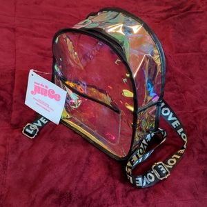 Holographic Clear Mini Backpack by Cosmopolitan Eu de Juice NWT